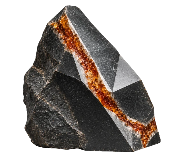 Piedra asentada, con la veta cruzándola